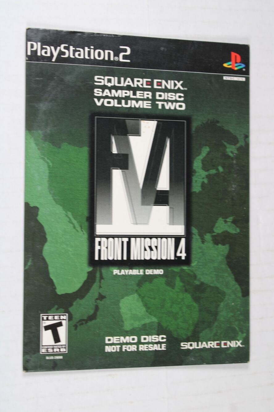 Square Enix Sampler Volume 2 Demo Disc Front Mission 4 PS2 Authentic, NEW/Sealed